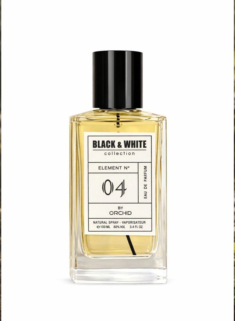 أوركيد عطر بلاك آند وايت إليمنت N.04 بور أوم أو دو بارفان 100 مل للرجال | عطر خشبي حمضي حار طويل الثبات بنفحات الهيل والبرتقال والبرغموت واللافندر مع قاعدة من الباتشولي - Image 4